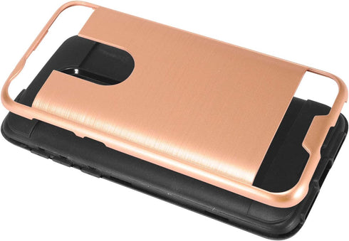 Z-GEN - Compatible with T-Mobile REVVL 2 (5.5") REVVL2 5052W - Brushed Style Hybrid Case - CS3 Rosegold...