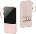 Portable Charger with Built in Cables,10000mAh Slim USB C Power Bank,5 Output 3 Input LED Display High Speed External Battery Pack Travel Phone Ch...