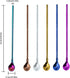 6 PCS Long Handle Spoon, 9 Inch Ice Tea Spoon, Ice Cream Spoon, Coffee Spoon, Cocktail Stirring Spoons, Reusable Stainless Steel Straw Spoon for C...