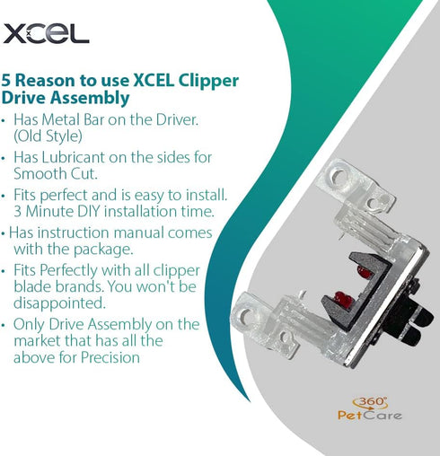 XCEL Lubricated Blade Drive Assembly Lever Replacement for Pet Clipper - 1-Pack...