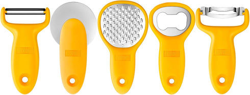 Original Corn Grater, Corn Peeler, Cheese Shredder, Bottle Opener and Pizza Cutter, Kitchen Gadgets 5 Piece Set(Yellow)…...
