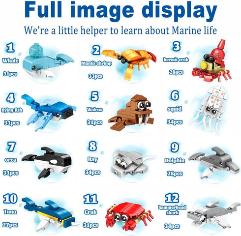 12 Packs Mini Animals Dog Building Blocks Sets Toys Party Favors for Kids,STEM Educational Brick Kits,Goodie Bags, Classroom Prizes, Birthday Vale...