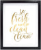 Susie Arts 8X10 Unframed So fresh and so clean Funny Kids bathroom art Real Gold Foil Print Wall Art Poster Home Inspirational Gold Decor Christma...