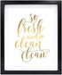 Susie Arts 8X10 Unframed So fresh and so clean Funny Kids bathroom art Real Gold Foil Print Wall Art Poster Home Inspirational Gold Decor Christma...