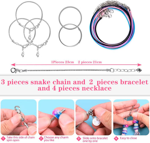 VICTLOV 126 Pieces Charm Bracelet Making Kit, DIY Craft for Girls, Unicorn/Mermaid Crafts Gifts Set for Arts and Crafts for Girls Teens Ages 8-12...