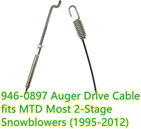 946-0897 746-0897 Auger Clutch Cable Replaces MTD 746-0897A 946-0897A fits MTD Craftsman Ryobi Troy-Bilt Yard Machines Bolens Yard Man 2-Stage Sno...