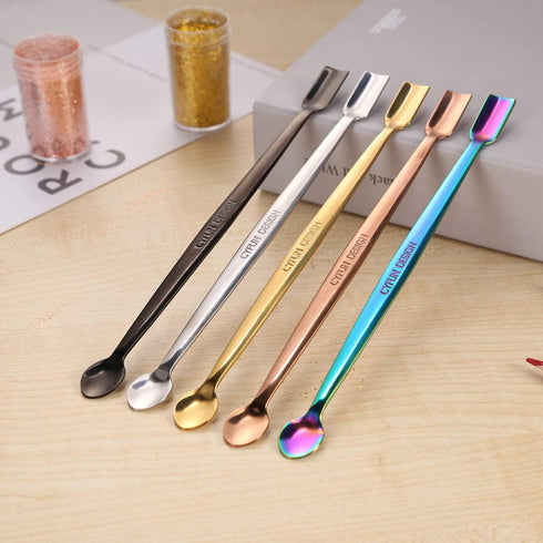BAOFALI 5 Colors 304 Stainless Steel Craft Spoons Set for DIY Scrapbooking Glitter Embossing Powders Sequins and Other Small Embellishment Craft C...
