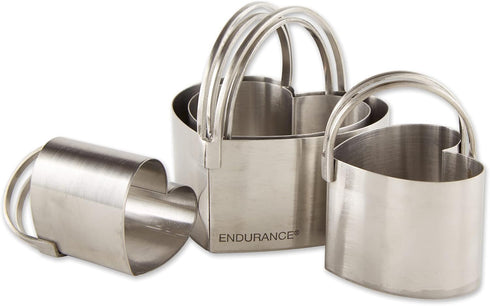 RSVP International Endurance Heart Shape Biscuit Cutters - Stainless Steel, Set of 4 | Nest for Easy Storage | For Cutting Thick or Thin Dough | P...