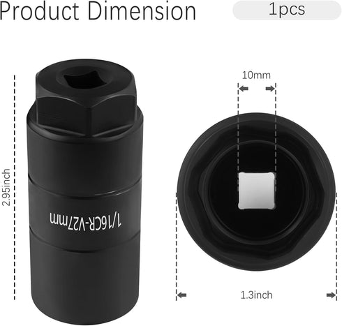 Oil Pressure Sensor Socket,1 1/16 Socket Switch Fits 3/8" Drive or 1 1/8" Hex Wrench,Professional Oil Pressure Switch Socket for Quick Removing/In...