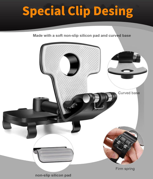 Car Phone Mount, Adjustable Cell Phone Holder for Car 360 Degree Rotation Dashboard Clip Mount Car Phone Holder Compatible for iPhone Samsung All ...