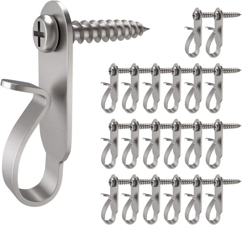 Light Hanger Hooks,Screw Hooks for Hanging Christmas Light,Light Wire and Led Fairy Led Light Clips,Stainless Steel,20 Pack...