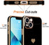 Teageo Compatible with iPhone 13 Case for Women Girl Cute Love-Heart Luxury Bling Plating Soft Back Cover Raised Full Camera Protection Bumper Sil...