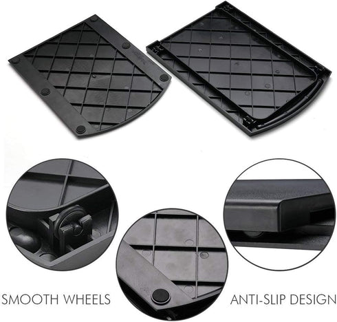 2 Pack Sliding Coffee Maker Tray, 12’’ Countertop Appliance Caddy Slider for Blender Toaster under Carbinet, Black ABS Rolling Out Tray...
