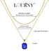 Lourny Gold Layered Crystal Necklace for Women, 18K Gold Plated Choker Emerald Green Dainty Chain Trendy Statement Necklace Jewelry for Women Gift...