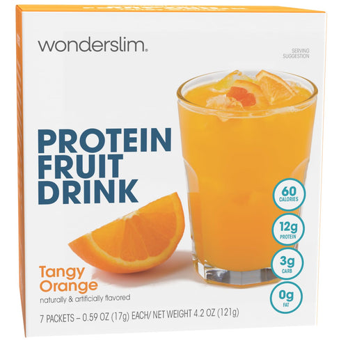 WonderSlim Protein Fruit Drink, Tangy Orange, No Fat, Gluten Free, Keto Friendly & Low Carb (7ct)...