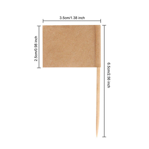 Senkary 100 Pack Blank Toothpick Flags Kraft Paper Food Signs Cheese Markers Cheese Labels for Charcuterie Board Accessories...