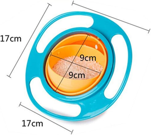 Berry President Magic Bowl 360 Degree Rotation Spill Resistant Gyro Bowl with Lid For Toddler Baby Kids Childre (Pink+Blue+Green)...