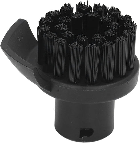 Steam Cleaning Brush, Steam Cleaner Round Nylon Brush Black Hard Bristles Easy to Replace Steam Cleaner Replacement Accessories...