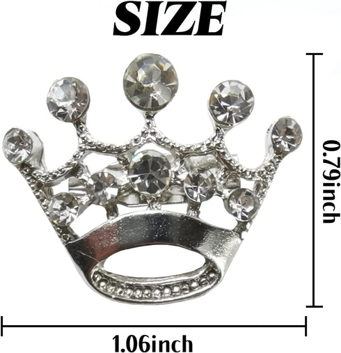 24PCS Tiara Crown Brooch Pin Wedding Party Pageant Brooch (Silver)...
