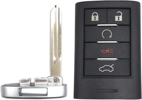 Smart Key Fob Case Shell Fit for Cadillac STS CTS 2008 2009 2010 2011 2012 2013 Replacement Keyless Entry Remote Car Key Housing Casing Outer Cove...