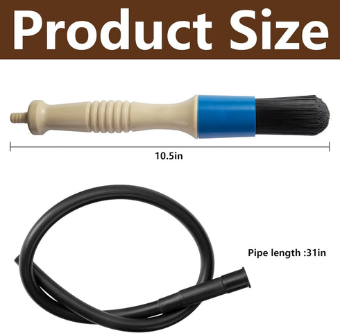 Parts Washer Brush with Hose- Wear Resistant Parts Cleaning Brush with 31 Inch Long Hose- Parts Cleaner Flow Through Replacement Brush for Parts C...