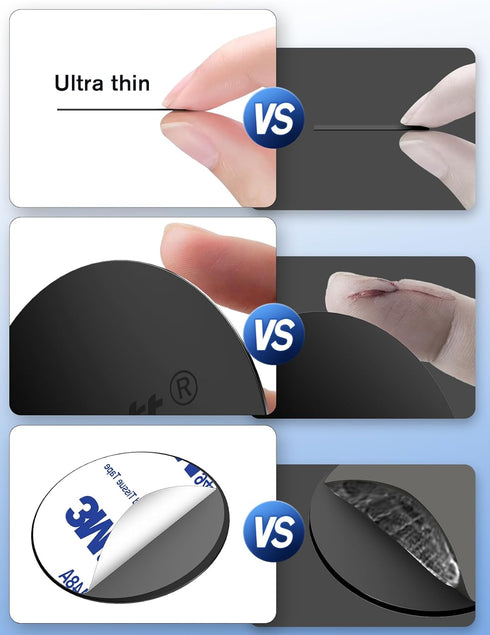 volport Mount Metal Plates Replacement 6pcs for Magnetic Phone Magnet Car Mount, 3M Strong MagicPlate Metal Disc Sticker Adhesive Round for Magnet...