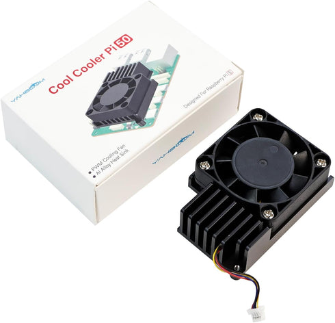 Yahboom Cooler for Raspberry Pi 5,with PWM Cooling Fan Aluminum Heatsink for Pi5?Insulation Silicone Thermal Pad Cool Cooler Pi50 Cool Down Quickl...