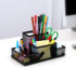 Students Office Desk Mesh Style 4 Compartments Metal Pen Holder Office Desk Organizers...