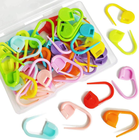 50 Pieces Colorful Knitting Markers Crochet Clips Crochet Pins Bulk Stitch Markers Locking Stitch Knitting Place Markers DIY Craft Plastic Safety ...