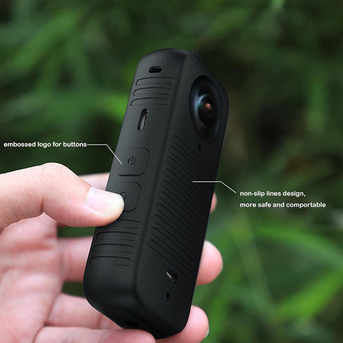 LICHIFIT Silicone Case Lens Cap Camera Protective Cover Shell Skin with Lanyard for Insta360 X3 Action Camera Accessories...