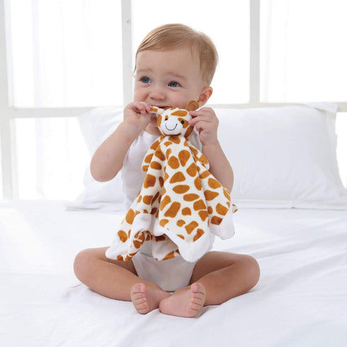 Apricot Lamb Luxury Snuggle Plush Cute Giraffe Infant Stuffed Animals Security Blanket Nursery Character Blanket (Yellow Giraffe, 14 Inches)...