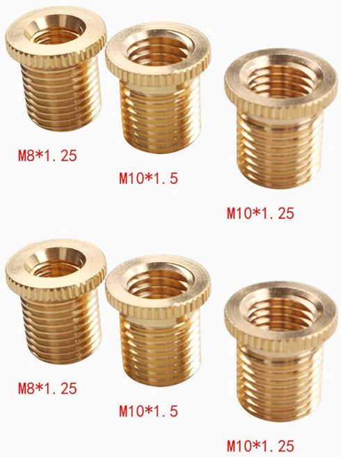 Brass Shift Knob Adapters Universal M8 X 1.25/M10 X 1.25/M10 X 1.5 Thread Gear Shifter Knob Screw (6 Pcs)...