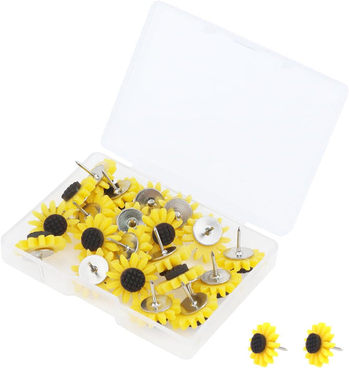 20 Pieces Sunflower Push Pins Cute Push Pins Decorative Thumb Tacks Flower Cork Board Tacks for Bulletin Board,Office Supplies,Wall Maps and Photo...