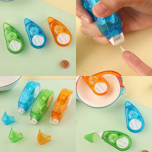 3Pcs Glue Roller Permanent Adhesive Glue Tape Double Sided Tape Dispenser Transparent Runner Tape Pen for DIY Craft Card Marking Scrapbooking Phot...