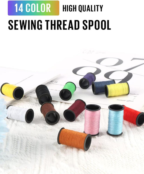 Sewing Kit with 94 Sewing Accessories, Sewing Kit Travel Sewing Accessories for Beginners, Yarn Rolls, Sewing Needles, Yarn, Thimble, Tape Measure...