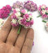 100 pcs Mini Rose Mixed Pink Colors Mulberry Paper Flower 15-18 mm Scrap Booking Wedding DIY Craft Supplies Card, Small Roses (Mixed Pink)...