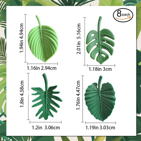 Plant Fridge Magnets,8 Pcs Mini Tropical Leaves Refrigerator Magnets Cute Magnets for Locker Fridge Home Office Decor, 3D Monstera Plant Refrigera...