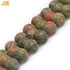 JOE FOREMAN 12mm Natural Unakite Jasper Semi Precious Gemstone Round Frosted Matte Chakras Loose Beads for Jewelry Making DIY Handmade Craft Suppl...