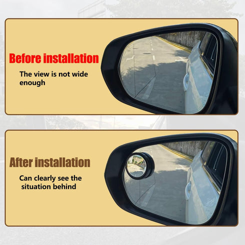 2 Pack Blind Spot Mirror, 2" Round HD Glass Convex Rear View Mirrors, 360° Wide Angle Side Rear View Mirror, Universal Exterior Accessories for Mo...