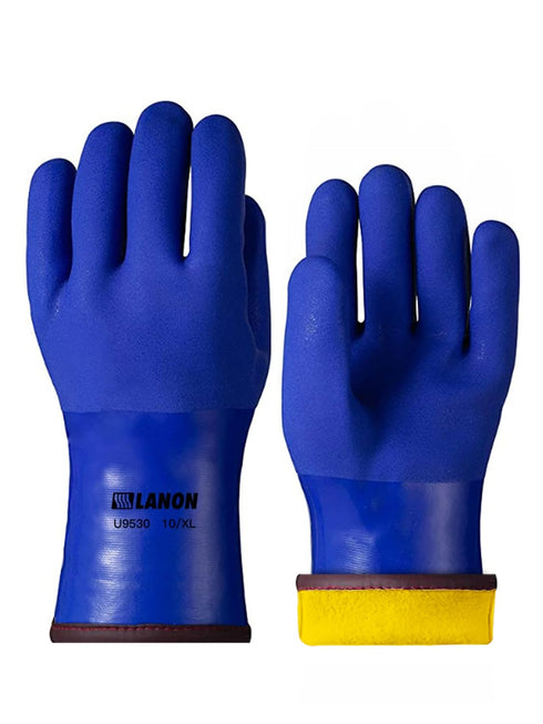 LANON PVC Coated Cold Proof Heavy Duty Gloves, Waterproof Warm Work Gloves for Freezer Work, Chemical & Oil Resistant, Non-Slip, XL...