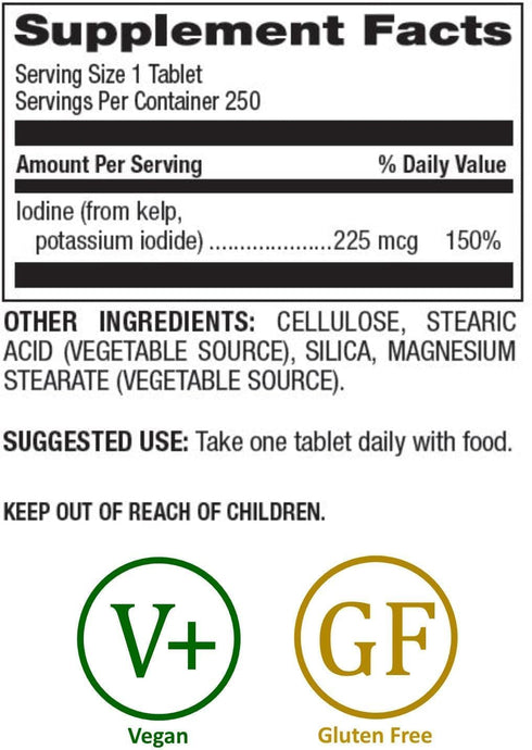 Natural Nutra Kelp Iodine Supplement, Helps Improve Brain Health, Strengthens Immune System, and Regulates Metabolism, Vegan Sea Kelp, Atlantic So...