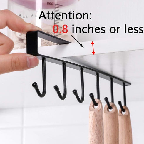 Mug Holder,Coffee Cup Holder,Kitchen Utensil Storage Hook,Cabinet Storage Hook,Wall Mounted Home Storage Hooks for Pots,Pans,Spoons,Spatulas,and C...