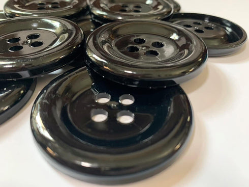 50 mm Large Button 4 Holes Black 15 Pcs for Crafts Making Clothes Sewing and DIY Projects, Scrapbook...