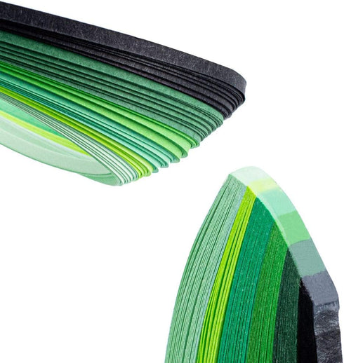 arricraft 1200 Strips Paper Quilling Strips Set, 3mm Quilling Art Strips, 6 Colors Paper Craft Supplies for Paper Art DIY Craft Projects-Green Gra...