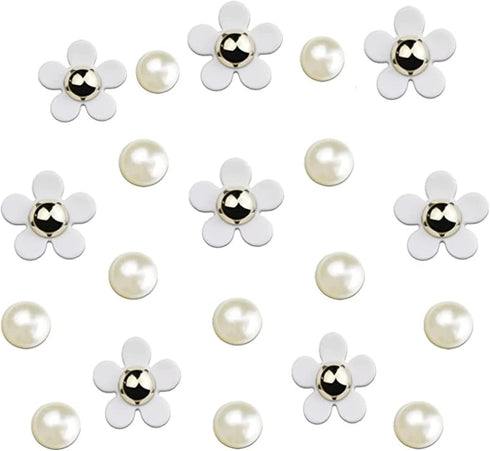 Flower Shoes Charms for Girls & Women Pearl Chains Charms for Adults Kids Teens...