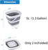 Collapsible Bucket, 5L 1.3Gallon Small Cleaning Mop Buckets for Household Outdoor Car Washing Tub Plastic Foldable Portable Camping Beach Sand Wat...