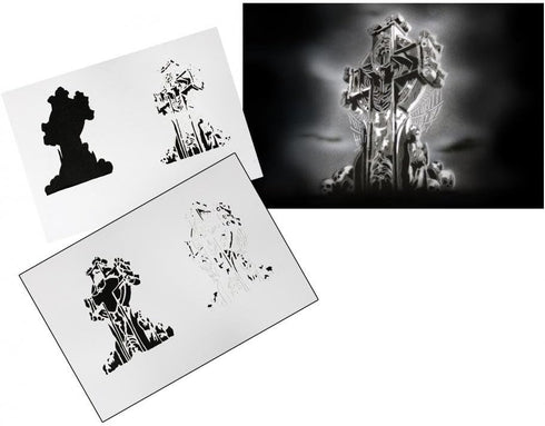 Step by Step Airbrush Stencil Template AS-115 M ca. 5,11" x 3,95"...