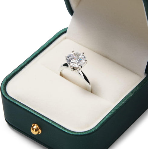 Oirlv Gorgeous Blackish Green Ring Box Premium Leather Ring Bearer Box for Wedding,Proposal Jewelry Gift Case...