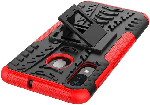 Asuwish Phone Case for Samsung Galaxy A20 A30 with Tempered Glass Screen Protector and Slim Stand Hybrid Heavy Duty Rugged Protective Cell Cover M...