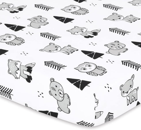 The Peanutshell Mini Crib Sheet Set - 3 Pack - Multiuse for Pack n Play, Playard, Playpen, Mini Crib - Woodland Animals...